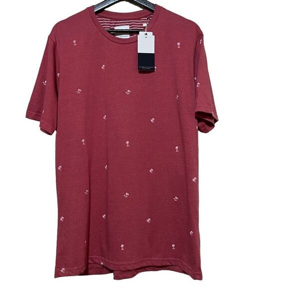 Men’s Denim & Flower XL Heather Red palm tree printed tee - Picture 1 of 4